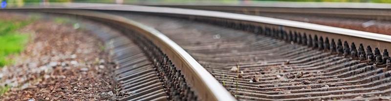 close up of train track